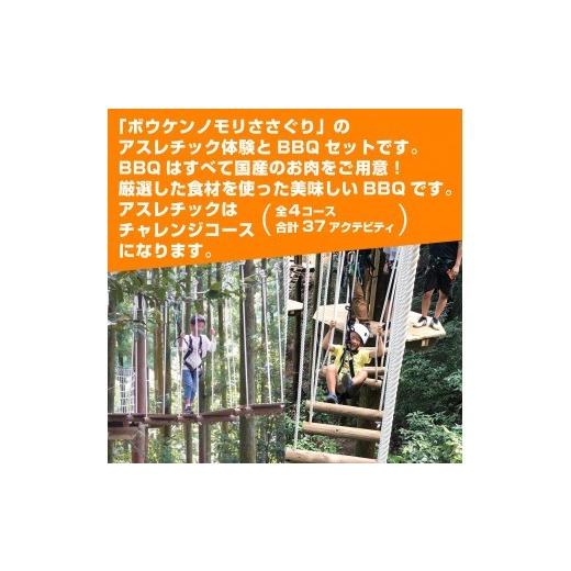 ふるさと納税 スポーツ・アウトドア 福岡県 篠栗町  ボウケンノモリささぐり アスレチック体験＋BBQセット4名分 ZZ008の画像