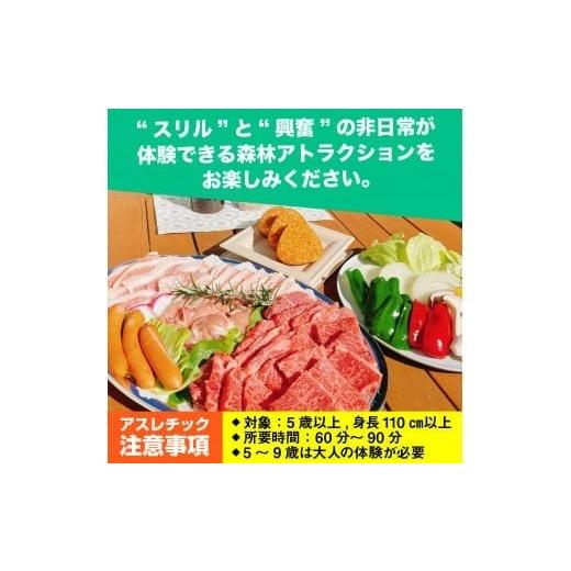 ふるさと納税 スポーツ・アウトドア 福岡県 篠栗町  ボウケンノモリささぐり アスレチック体験＋BBQセット4名分 ZZ008の画像