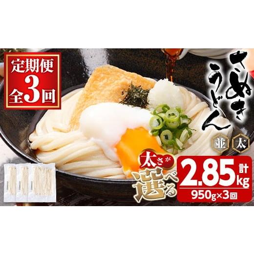 ふるさと納税 うどん 生・半生めん 香川県 まんのう町 訳あり・定期便 太さが選べる 半生うどん (2.85kg(3回)・極太) 訳あり 本場 讃岐 さぬき 香川県 麺 コ…