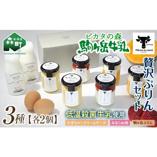 ふるさと納税 菓子 プリン 北海道 森町 お歳暮 ピカタの森駒ヶ岳牛乳 贅沢ぷりんセット(各2個×3種) ピカタの森 駒ケ岳牛乳 低温殺菌 ノンホモ牛乳 スイー…