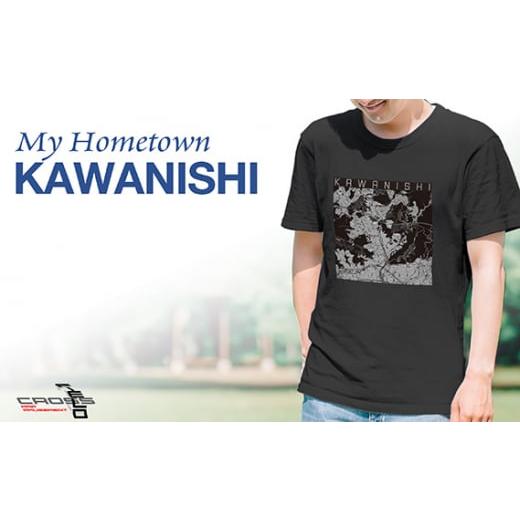 ふるさと納税 服 男 兵庫県 川西市 No.331-04 川西 地図柄ヘビーウェイトTシャツ(スモーキーブラック)XLサイズ / 5.6オンス レギュラーフィット 丸胴仕様仕…