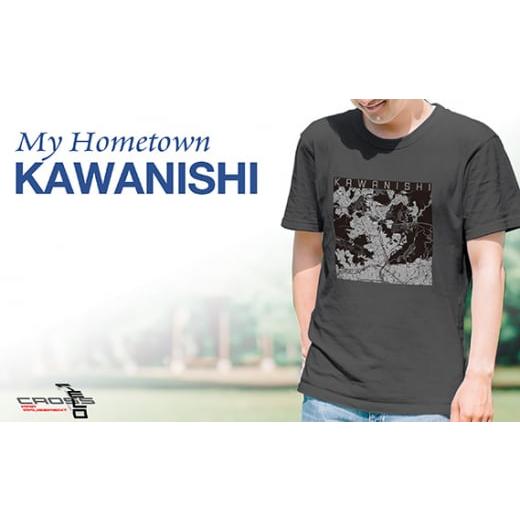 ふるさと納税 服 男 兵庫県 川西市 No.333-04 川西 地図柄ヘビーウェイトTシャツ(チャコール)XLサイズ / 5.6オンス レギュラーフィット 丸胴仕様仕立て 日…