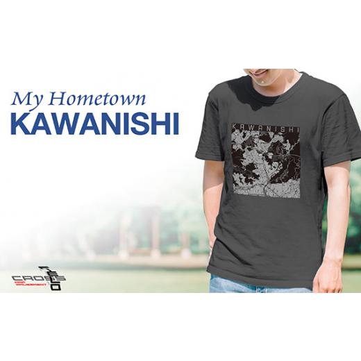 ふるさと納税 服 男 兵庫県 川西市 No.333-05 川西 地図柄ヘビーウェイトTシャツ(チャコール)2XLサイズ / 5.6オンス レギュラーフィット 丸胴仕様仕立て 日…