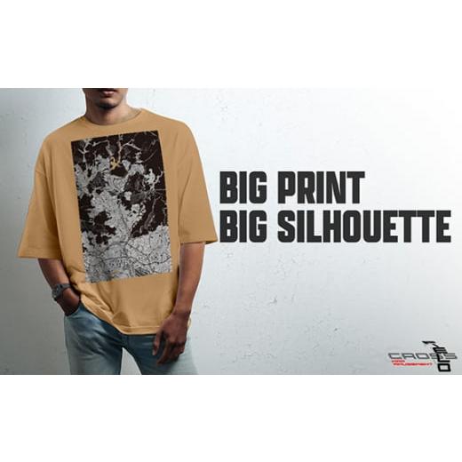 ふるさと納税 服 男 兵庫県 川西市 No.339-01 川西 地図柄ビッグシルエットTシャツ(サンドカーキ)Sサイズ / 5.6オンス オーバーサイズ ユニセックス 日本国…