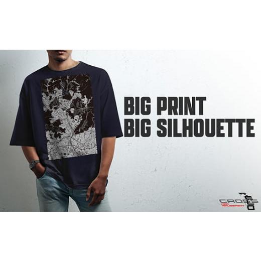 ふるさと納税 服 男 兵庫県 川西市 No.341-03 川西 地図柄ビッグシルエットTシャツ(ネイビー)Lサイズ / 5.6オンス オーバーサイズ ユニセックス 日本国内印…