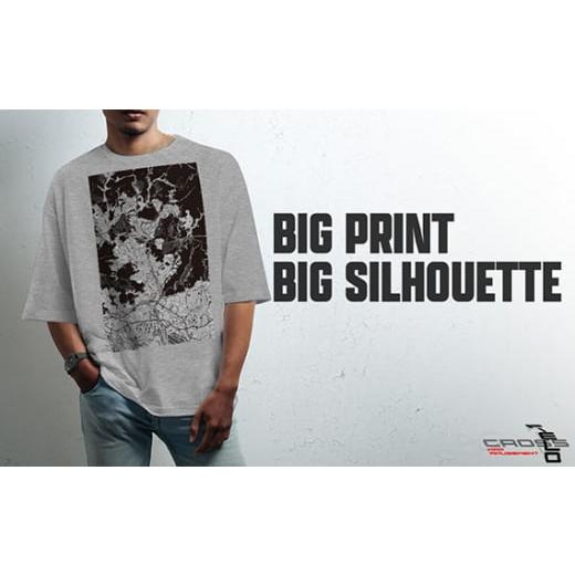 ふるさと納税 服 男 兵庫県 川西市 No.343-01 川西 地図柄ビッグシルエットTシャツ(ヘザーグレー)Sサイズ / 5.6オンス オーバーサイズ ユニセックス 日本国…