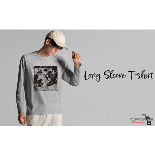 ふるさと納税 服 男 兵庫県 川西市 No.348-01 川西 地図柄ロングスリーブTシャツ(ヘザーグレー)Sサイズ / 5.6オンス 長袖Tシャツ 日本国内印刷 兵庫県 Sサ…