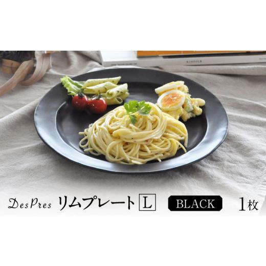 ふるさと納税 食器・グラス 皿 岐阜県 土岐市  美濃焼 DesPres-デプレ- リムプレートL BLACK 丸新製陶 MAM025の画像