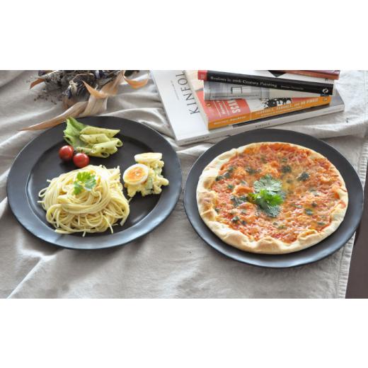 ふるさと納税 食器・グラス 皿 岐阜県 土岐市  美濃焼 DesPres-デプレ- リムプレートL BLACK 丸新製陶 MAM025の画像