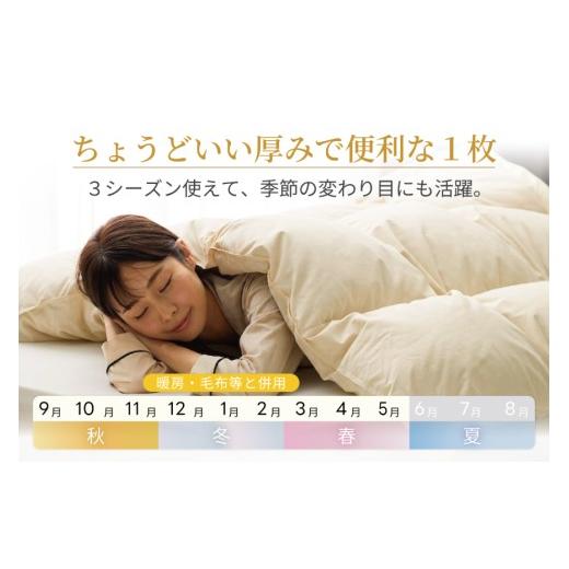 ふるさと納税 西洋手ぬぐい・寝具 掛け布団 山梨県 韮崎市  歳月用 鳥毛布団 シングル 合掛け 中厚 鳥毛 布団 ホワイトダックダウン 85％ 0.8kg (無地 象牙色) 3…
