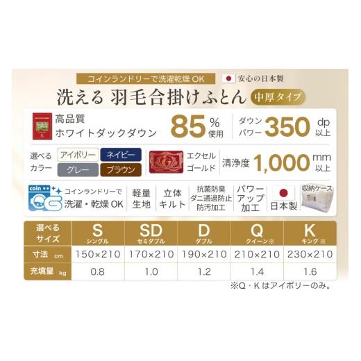 ふるさと納税 西洋手ぬぐい・寝具 掛け布団 山梨県 韮崎市  歳月用 鳥毛布団 シングル 合掛け 中厚 鳥毛 布団 ホワイトダックダウン 85％ 0.8kg (無地 象牙色) 3…