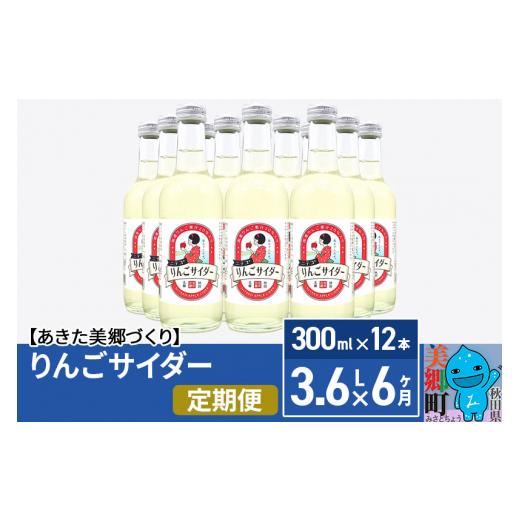 ふるさと納税 炭酸飲料 サイダー 秋田県 美郷町 《定期便6ヶ月》ニテコりんごサイダー 300ml×12本セット あきた美郷づくり_1