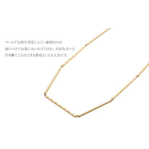ふるさと納税 アクセサリー ネックレス 富山県 魚津市 K18 パイプデザインチェーンネックレス｜ゴールド 18金 日本製 アクセサリー ジュエリー レディース メ…_3