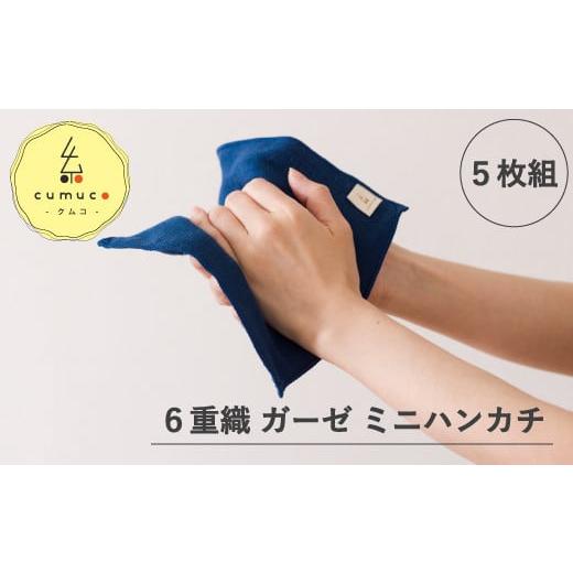 ふるさと納税 小物 ハンカチ・スカーフ 愛知県 蒲郡市 G0490 cumuco(クムコ)6重織ガーゼ ハンカチ Sサイズ 5枚セット:配送情報備考 みずいろ みずいろ