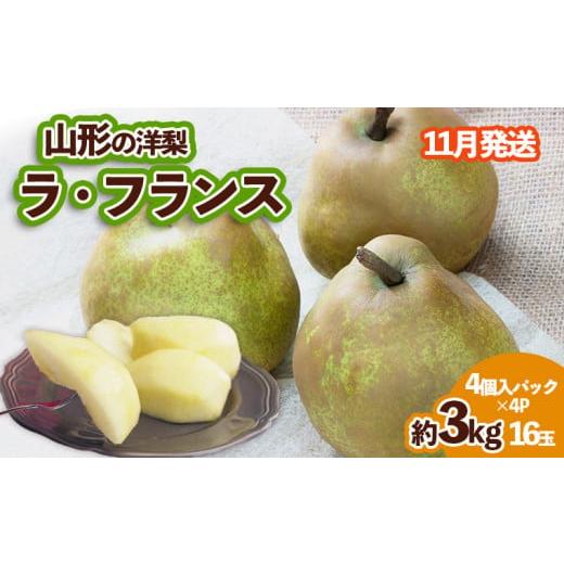 ふるさと納税 梨 山形県 山形市 山形の洋梨ラフランス 優品 約3kg 16玉(4個入×4P) 11月発送 令和8年産先行予約 FS25-786 11月発送