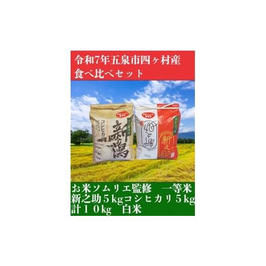 ふるさと納税 米 コシヒカリ 新潟県 五泉市 令和7年産新米 お米ソムリエのお米 食べ比べセット 精米 10kg(コシヒカリ5kg、新之助5kg) 新潟県 五泉市 エバー…
