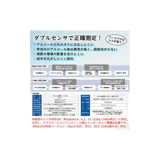 ふるさと納税 電化製品 大阪府 箕面市 デジタルアルコール検知器FALC-11フーゴプロ(PC管理用ソフト付き・通信キット付き) m48-01 フィガロ技研の画像