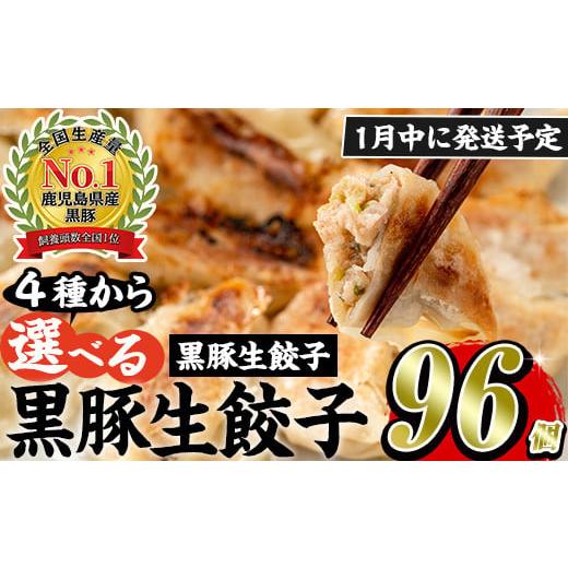 ふるさと納税 餃子 鹿児島県 日置市 No.429-n-m01 2026年1月中に発送予定 鹿児島黒豚使用の黒豚生餃子(計96個・12個入り×8パック)国産 九州産 ぎょうざ ギョ…