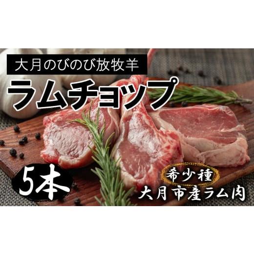ふるさと納税 羊肉 山梨県 大月市 希少 大月のびのび放牧羊 骨付きラムチョップ5本 350g以上
