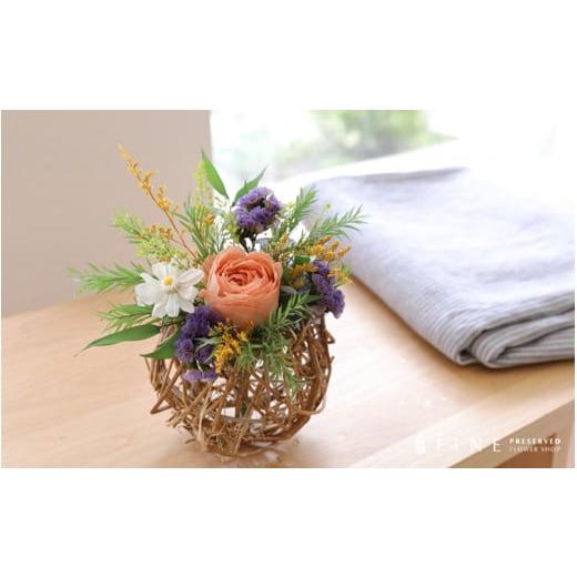 ふるさと納税 雑貨・日用品 花 徳島県 鳴門市 プリザーブドフラワー ルリ(オレンジ) オレンジ