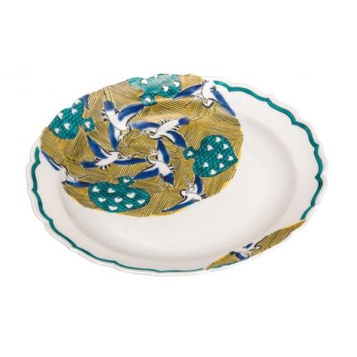 ふるさと納税 食器・グラス 皿 石川県 能美市  No.5784-0948 九谷焼　 8号盛皿　古九谷風かるた　a01_1