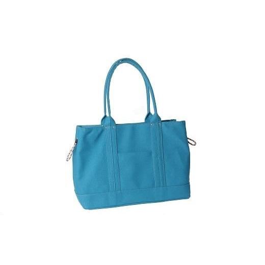 ふるさと納税 カバン トートバッグ 兵庫県 豊岡市 CROSSROAD 帆布トートバッグL 501091 ターコイズブルー ターコイズブルー