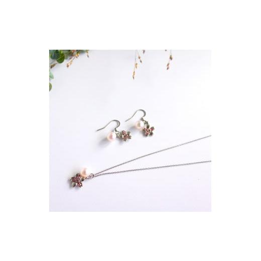 ふるさと納税 アクセサリー ネックレス 愛媛県 松山市 さくらひめパールネックレス ピアス/シルバー 2点セット | 大人 おしゃれ アクセサリー プレゼント ギ…