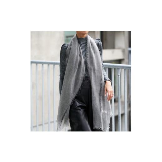 ふるさと納税 小物 ストール・マフラー 大阪府 泉大津市 カシミヤストール(公式WEBショップ・ふるさと納税限定商品) 定番サイズ ミディアムグレー|お歳暮 御…