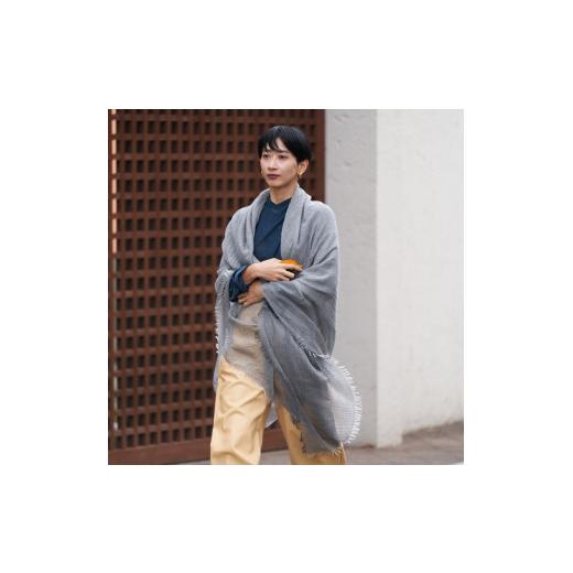 ふるさと納税 小物 ストール・マフラー 大阪府 泉大津市 カシミヤストール(公式WEBショップ・ふるさと納税限定商品) 超大判サイズ ライトグレー 4015 超大判サ…の画像