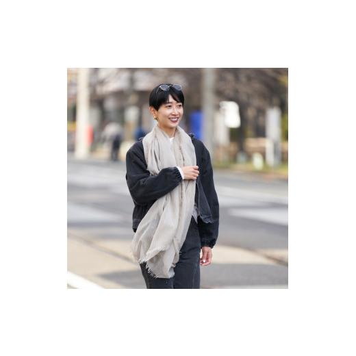 ふるさと納税 小物 ストール・マフラー 大阪府 泉大津市 カシミヤストール(公式WEBショップ・ふるさと納税限定商品) 超大判サイズ ライトグレー 4015 超大判サ…の画像