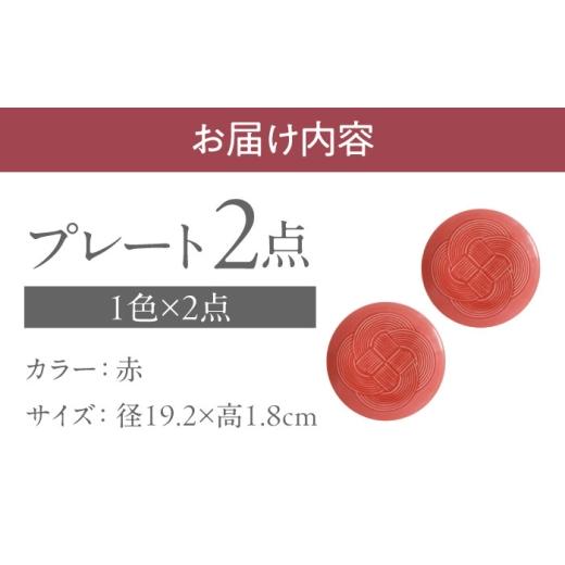 ふるさと納税 食器・グラス 皿 岐阜県 瑞浪市  美濃焼 結 19中皿 赤 2枚セット 瑞浪市 ／ JS企画 ／ 小田陶器 食器 プレート 皿 AZAZ165 赤_4