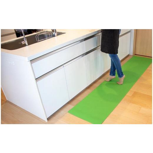 ふるさと納税 雑貨・日用品 滋賀県 草津市 洗濯いらず、ずれない、抗菌のふく楽 キッチンマット(ライトグリーン) ライトグリーン