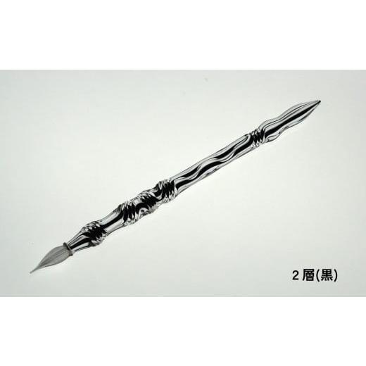 ふるさと納税 文房具・玩具 東京都 台東区 ガラスペン カネモオリジナル 軸径10mm (カラー:2層(黒)) 2層(黒)