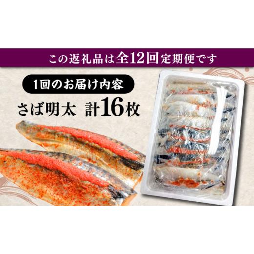 ふるさと納税 魚貝類 明太子 福岡県 豊前市  全12回定期便 さば明太 大容量16枚 秘伝の辛子明太子 液たれ仕込み《豊前市》 株式会社マル五 VCL074_3