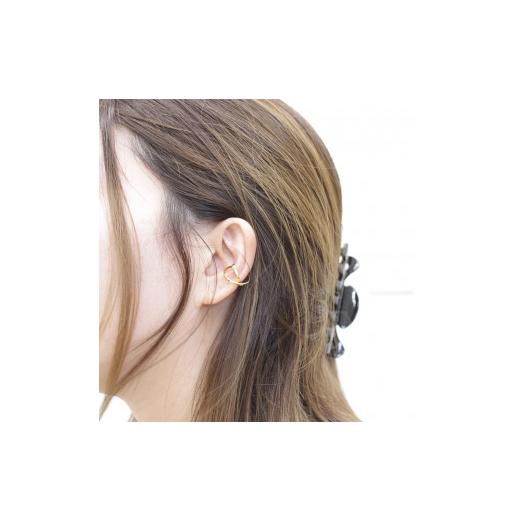 ふるさと納税 アクセサリー 山梨県 甲府市 甲府ジュエリー k18YG ダイヤモンド 手作り イヤーカフ ジュエリー 2連サークル 03186_8