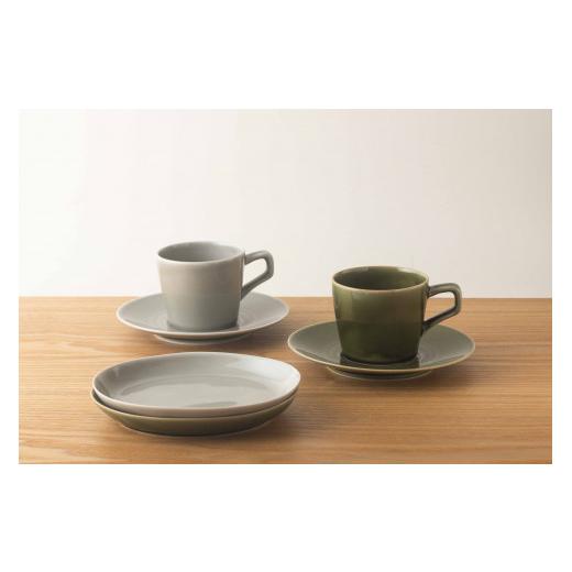 ふるさと納税 食器・グラス ティーカップ 佐賀県 有田町  あじわいのあるハンドメイド Colorta コーヒーカップ ＆ ケーキ皿 4点セット KIHARA 有田焼 カップ…の画像