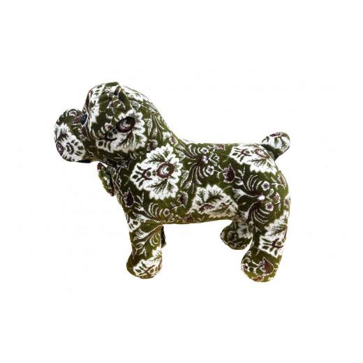 ふるさと納税 和歌山県 橋本市 【モケットフラワー ブルー】金華山 ブルドッグ 金華山生地を使用した ぬいぐるみ モケットフラワー ブルー