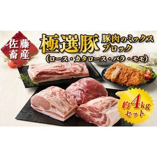 ふるさと納税 豚肉 ロース 茨城県 土浦市 3月発送 発送時期が選べる 佐藤畜産の極選豚 ミックスブロック約4kgセット 離島への配送不可 3月発送