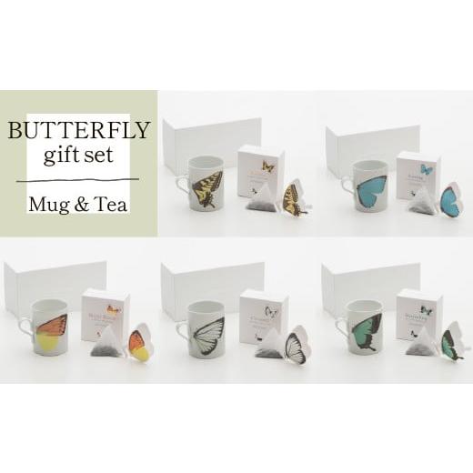 ふるさと納税 石川県 小松市 BUTTERFLY gift set(バタフライマグカップ&紅茶のセット) white&caramel white&caramel