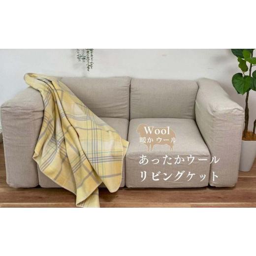 ふるさと納税 タオル・寝具 毛布 和歌山県 和歌山市 イエロー リビングでのご使用にぴったり チェック柄 リビングケット 140x180cm 1517S YE イエロー