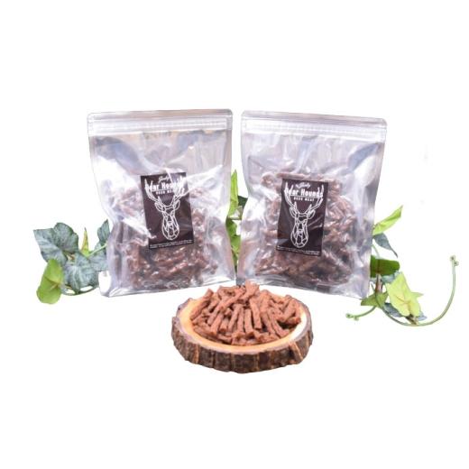 ふるさと納税 鹿肉 北海道 美唄市 愛犬・愛猫用おやつ 蝦夷鹿 スティック ジャーキー 計400g(200g×2個) | ペットフード ペット用 ジャーキー ドッグフード …