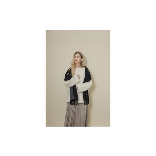 ふるさと納税 小物 ストール・マフラー 大阪府 泉大津市 カシミヤ100% シングルリバーマフラー チャコール|高級素材 軽量 なめらかな肌触り 寒さ対策 確かな…