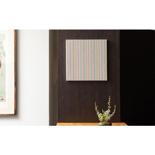 ふるさと納税 雑貨・日用品 絵画 福岡県 北九州市 「小倉 縞縞」ファブリックアートパネル (受注生産) #135白多彩 #135白多彩