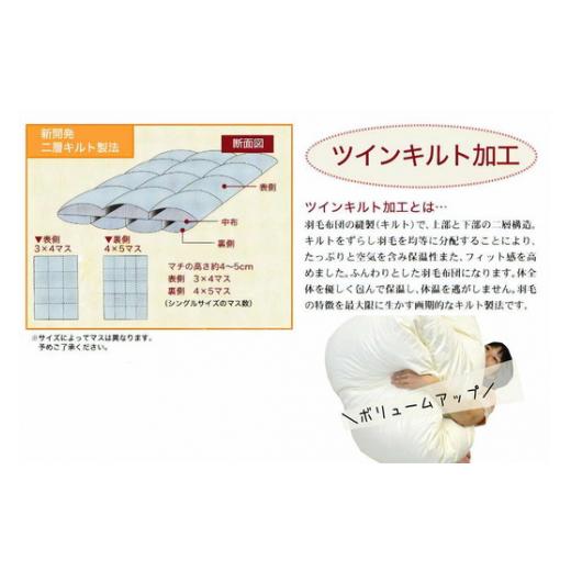 ふるさと納税 タオル・寝具 掛け布団 三重県 松阪市 ザ・羽毛布団 プレミアムゴールドラベル クイーン 210×210cm ポーランド産ホワイトマザーグースダウン95…の画像