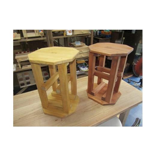 ふるさと納税 雑貨・日用品 インテリア 大阪府 泉南市 手作り 木製 八角 スツール 選択カラー:ミディアムウォルナット 007C-067 ミディアムウォルナット