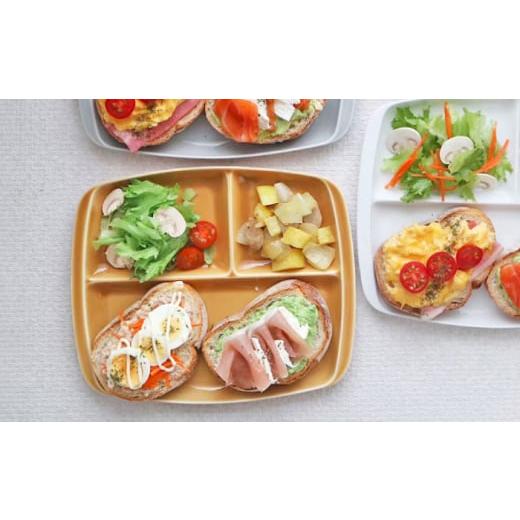 ふるさと納税 食器・グラス 皿 岐阜県 瑞浪市  マスタード 美濃焼 ランチプレート クレスタ 取っ手付き 2枚セット ／ JS企画 ／ 小田陶器 AZAZ188 マスタードの画像