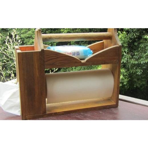 ふるさと納税 雑貨・日用品 玩具 大阪府 泉南市 キッチン・アウトドアに便利 ペーパーラック 選択カラー:マホガニー 007C-069 マホガニー