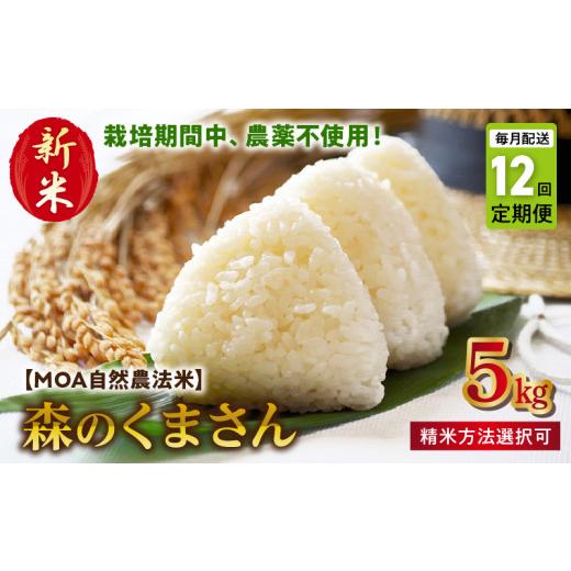 ふるさと納税 米 熊本県 宇土市 T12-70-270_3 先行予約 定期便12回 ＼ 新米 /カワノ農園 MOA自然農法米「森のくまさん」五分搗5kg MOA自然農法米 五分搗き…