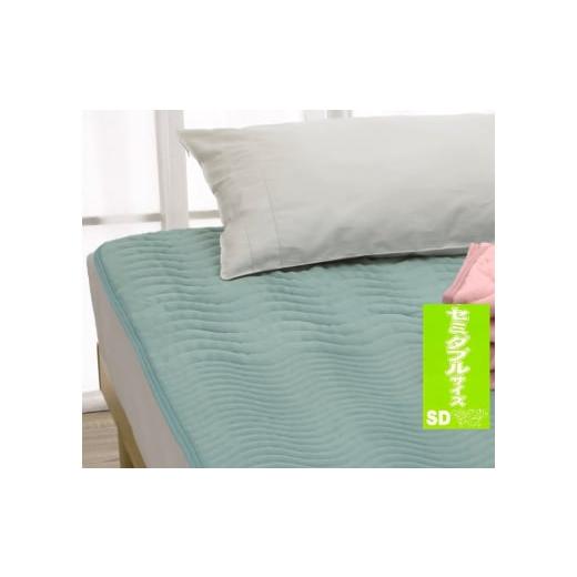 ふるさと納税 タオル・寝具 大阪府 泉大津市 ROMANCE 蓄熱わた入り パイル綿100% 敷きパッド セミダブル グリーン 31359373|寒さ対策 シンプル 敷パッド 綿10…