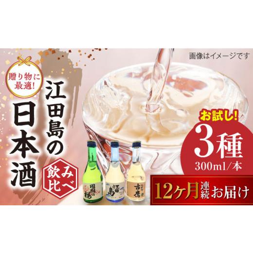 ふるさと納税 日本酒 純米酒 広島県 江田島市  全12回定期便 江田島銘醸おすすめ日本酒 お試し飲み比べセット 300mL×3種 日本酒 さけ sake 酒 お酒 日本酒 ア…の画像